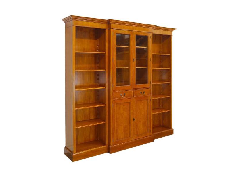 AFG Vitrine Vitrinenschrank Bücherschrank im englischen Stil Eibe (3-St) von AFG