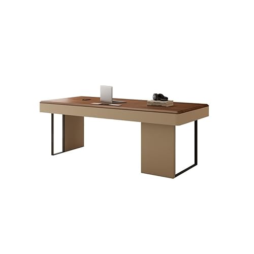 AFGFGHES Bürotisch, minimalistischer Schreibtisch, Walnussholz, Massivholz, Schreibtisch, Schreibtisch mit Stauraum (180 x 70 x 75 cm) von AFGFGHES