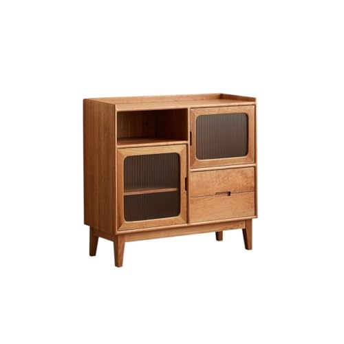 AFGFGHES Küchenschrank 100cm Massivkirschholz Aufbewahrungsschrank, Vintage Teetisch für Diele Balkon Küche Wohnzimmer Schlafzimmer Buffetschrank von AFGFGHES