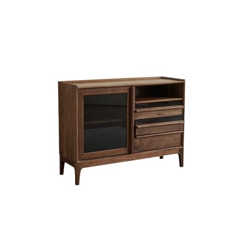 AFGFGHES Küchenschrank 120x40x90cm Nussbaum Massivholz Küche Wohnzimmer Lagerschrank, Moderne Restaurant Lagerung, Hause Eingang Lagerung Tisch Buffetschrank von AFGFGHES