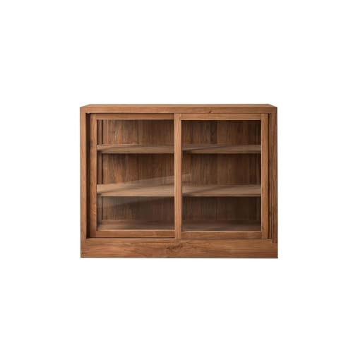 AFGFGHES Küchenschrank 130x50x100cm Massivholz-Aufbewahrungstisch, Wohnzimmer-Glastür-Aufbewahrungsschrank, Wandmontierte Geschirr-Aufbewahrungsmöbel Buffetschrank von AFGFGHES