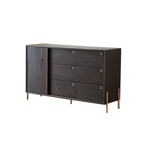 AFGFGHES Küchenschrank 150x45x80cm Massivholz-ESS-Seitenschrank, Wohnzimmer-Eingangs-Aufbewahrungstisch, Retro-Schiebetür-Aufbewahrungsmöbel Buffetschrank von AFGFGHES