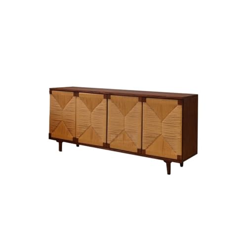 AFGFGHES Küchenschrank 180x45x80cm Holz Rattan Veranda Aufbewahrungstisch, Home Wohnzimmer Retro Aufbewahrungsschrank, B&B Hotel Aufbewahrungsmöbel Buffetschrank von AFGFGHES