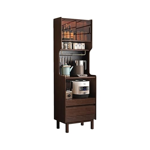 AFGFGHES Küchenschrank 60x42x182cm Massivholz-Aufbewahrungstisch for den Eingangsbereich, Retro-Walnuss-Aufbewahrungsschrank an der Wand, Moderne Möbel for kleine Wohnungen Buffetschrank von AFGFGHES