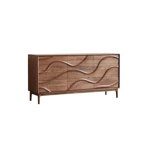 AFGFGHES Küchenschrank Eingangstisch aus Nussbaum 160 x 45 x 80 cm, einfacher Wohnzimmermöbel mit gewellten Streifen, geeignet für die Aufbewahrung von Küchengeschirr, Buffet von AFGFGHES