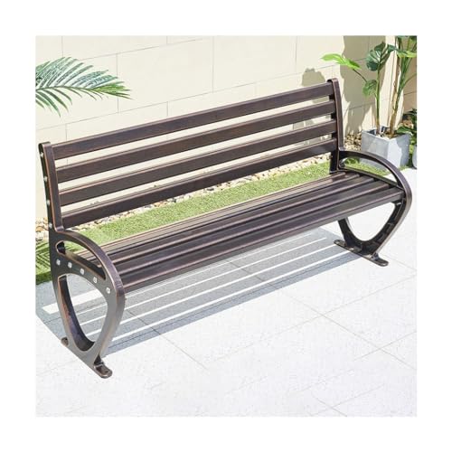 AFGFGHES Parkbank Outdoor-Bank mit Rückenlehne, langlebige Outdoor-Terrassen-Gartenbank, Outdoor-Freizeit-Sitzgelegenheit für Garten, Terrasse, Hinterhof, Terrassenbänke von AFGFGHES