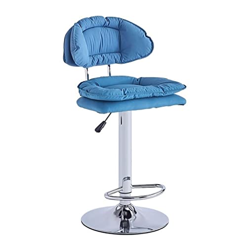 Barhocker Nordic Casual High Chair Lift Chair Stoff Soft Cushion Bar Zähler Rotating High Foot Disc mit Rückenlehne Hocker Hoher Hocker(H) von AFGFGHES