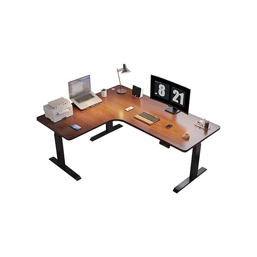 Bürotisch Ecke L-förmige intelligente elektrische Hubtisch für Gamer, Büroarbeitbank Schreibtisch mit Stauraum(120cm) von AFGFGHES