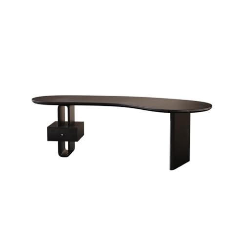 Bürotisch Massivholz Sonderformat Computertisch für Heimstudium, einfache Cashewnuss geformte Werkbank für Chefbüro, geeignet für Wohnzimmer, Schlafzimmer Schreibtisch mit Lagerung(220x77x75cm) von AFGFGHES
