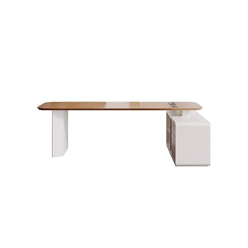 Bürotisch Moderner Massivholz kleiner Schreibtisch mit einem Schreibtisch, einfache Werkbank für den Geschäftsgebrauch, Heimstudienmöbel Schreibtisch Mit Stauraum(180x80x75cm) von AFGFGHES