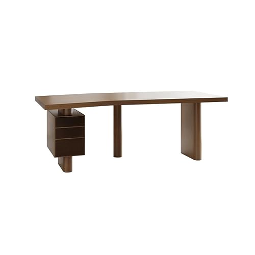 Bürotisch aus Massivholz mit Schubladen, ideal für eine Werkbank eines Unternehmens oder einen einfachen ästhetischen und medizinischen Beratungstisch, Schreibtisch mit Stauraum (220 x 80 x 73 cm) von AFGFGHES