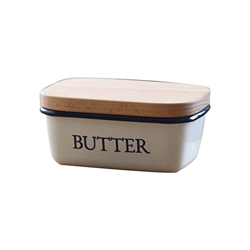 Butterdose mit Deckel Emaille Warten zerstört Crimpbutter mit Deckel der Aufbewahrungsbox der Butterbox von AFGFGHES
