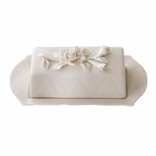 Butterdose mit Deckel Handgemachte Keramik Butterdose Einfach Und Elegant Mit Deckel Für Dessertkäse Zu Hause Butterdose von AFGFGHES