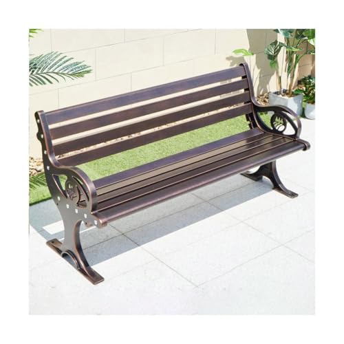 Parkbank Parkbank aus Metall für den Außenbereich mit Rückenlehne, Freizeitsitz im Freien, geeignet für Hof mit Gartenweg, Outdoorpark Gartenbänke von AFGFGHES