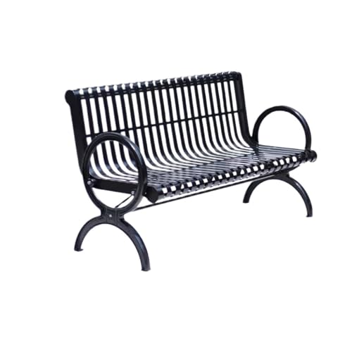 Parkbank Parkstühle Außenbänke Eisen Nachbarschaft Freizeitstühle Doppelsitze Patio Outdoor Plaza Parkbänke Terrassenbänke(A,120CM) von AFGFGHES