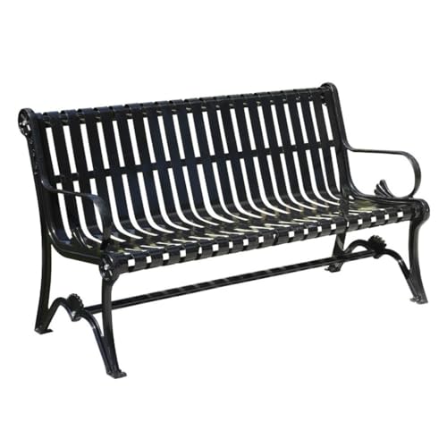 Parkbank Parkstühle Außenbänke Eisen Nachbarschaft Freizeitstühle Doppelsitze Patio Outdoor Plaza Parkbänke Terrassenbänke(B,180CM) von AFGFGHES