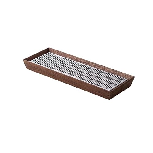 Teescheibe Tee Tablett aus Nussbaum Kleiner Teetisch, Wasserspeicher und Abflussscheibe Trockenes Teeschale Home Tee Tablett Tablett Dekor(M) von AFGFGHES