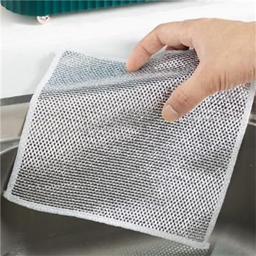 Multifunctional Non-Scratch Wire Dishcloth,Multipurpose Wire Dishwashing Rags for Wet and Dry,Non-Scratch Scrubbing Wire Dishcloth Rags,Scrubs & Cleans for Dishes Sinks Counters Stove Tops (5Pcs) von AFGQIANG