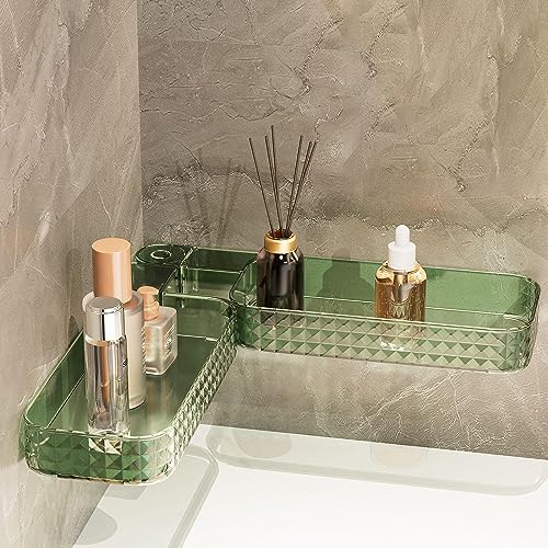 Multifunctional Wall-Mounted U-Shaped Rotating Storage Corner Shelf|Wall-Mounted No-Punching Corner Shelf|Corner Shelf Wall Mount|Floating Shelves Wall Mounted Shelf|Corner Floating Shelves (Grün) von AFGQIANG