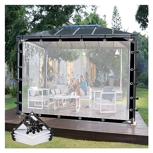 AFGZQ Transparenter Vorhang for Draußen Wasserdicht, PE Transparente Plane, mit Elastischem Seil, for Pergola, Veranda, Gazebo, Cabana (Color : Clear, Size : 8.2x13.12ft/2.5x4m) von AFGZQ