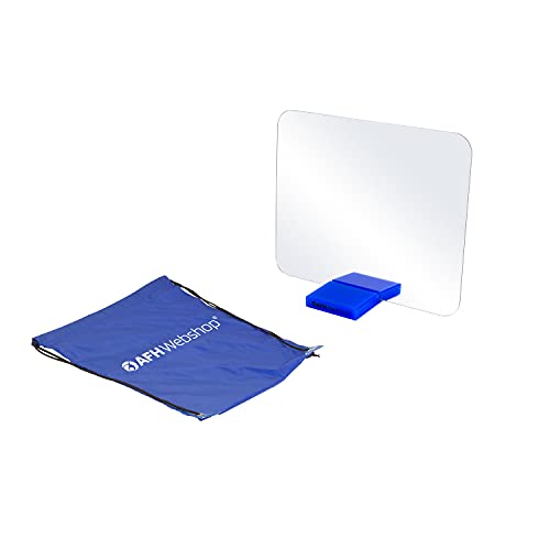 AFH T-Spiegel® Premium | klein | inkl. Tragetasche | Standfuß: blau von AFH Webshop