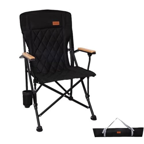 AFHDKB Camping-Klappstühle Folding Chairs Gesteppt Hohe Rückenlehne Robuste Gartenstühle Unterstützt 300 Pfund Getränkehalter Strand Freien-Black AFHDKB Camping-Klappstühle Folding Chairs Gesteppt Hohe Rückenlehne Robuste Gartenstühle Unterstützt 300 Pfund Getränkehalter Strand Freien-Black von AFHDKB