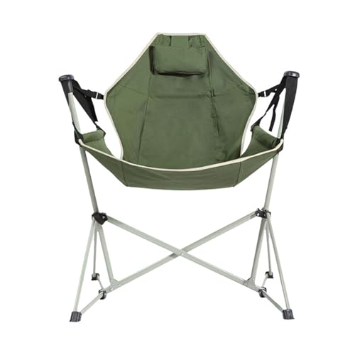 AFHDKB Camping-Klappstuhl Folding Chair Hängematte Tragbare Schaukelstühle Getränkehalter Kissen 148 Kg Strapazierfähig Strandterrasse Freien-Green von AFHDKB