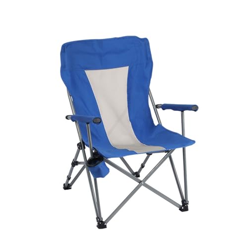 AFHDKB Camping Klappstuhl Folding Chair Tragbar Leicht Getränkehalter Netzrückenlehne Stuhl Trägt 125 Kg Outdoor Campingwanderungen-Blue von AFHDKB