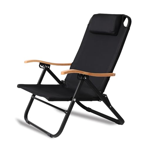 AFHDKB Camping-Liegestühle Reclining Chairs Hoher Rückenlehne Kopfstütze 4-Fach Verstellbar Klappbar Strandstühle Robuste Stützkraft Von 120 Kg-Black AFHDKB Camping-Liegestühle Reclining Chairs Hoher Rückenlehne Kopfstütze 4-Fach Verstellbar Klappbar Strandstühle Robuste Stützkraft Von 120 Kg-Black von AFHDKB