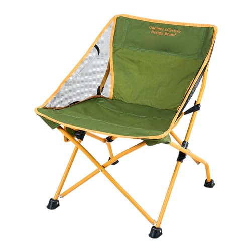 AFHDKB Campingstühle Zusammenklappbar Chairs Folding Außenbereich Seitlicher Aufbewahrungstasche Tragbarer Rasenstuhl Reisen Strand Picknick Wandern-Green von AFHDKB
