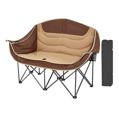 AFHDKB Doppelter Campingstuhl Double Chair Gepolstert Klappbar Strapazierfähig Loveseat Tragbar Zwei Sitze Getränkehalter Rasen Freien-Brown AFHDKB Doppelter Campingstuhl Double Chair Gepolstert Klappbar Strapazierfähig Loveseat Tragbar Zwei Sitze Getränkehalter Rasen Freien-Brown von AFHDKB