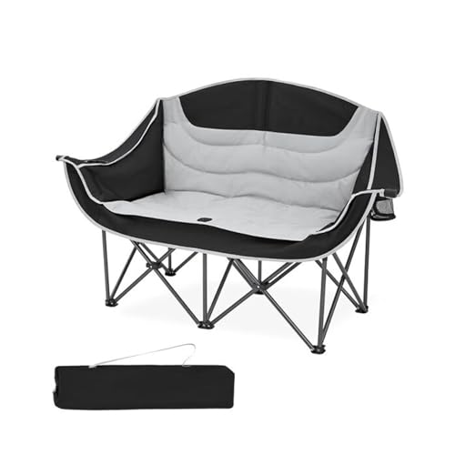 AFHDKB Doppelter Campingstuhl Double Chair Gepolstert Klappbar Strapazierfähig Loveseat Tragbar Zwei Sitze Getränkehalter Rasen Freien-Gray AFHDKB Doppelter Campingstuhl Double Chair Gepolstert Klappbar Strapazierfähig Loveseat Tragbar Zwei Sitze Getränkehalter Rasen Freien-Gray von AFHDKB