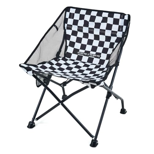 AFHDKB Klappbare Campingstühle Folding Chairs Kompakt Leicht Tragbar Gartenstuhl Rucksackreisen Wandern 150 Kg Tragkraft-Black von AFHDKB