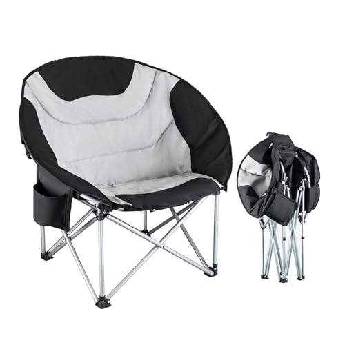 AFHDKB Klappbare Campingstühle Folding Chairs Tragbar Groß Gepolstert Mond Sofa Stuhl Unterstützt 150 Kg Getränkehalter Rasen Terrasse-Black AFHDKB Klappbare Campingstühle Folding Chairs Tragbar Groß Gepolstert Mond Sofa Stuhl Unterstützt 150 Kg Getränkehalter Rasen Terrasse-Black von AFHDKB