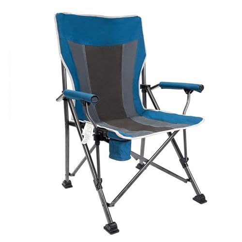 AFHDKB Klappbare Campingstühle Folding Chairs Tragbarer Gartenstuhl Tragkraft 300 Pfund Getränkehalter Hoher Rückenlehne Outdoor Sportveranstaltungen Angeln-Blue von AFHDKB