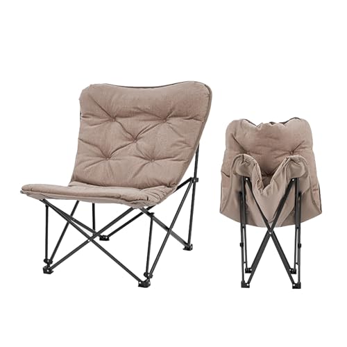 AFHDKB Klappbare Campingstühle Folding Chairs Tragbarer Gepolsterter Butterfly Stuhl 136 Kg Hohe Rückenlehne Innen Außenbereich Rasen Zuhause-Brown AFHDKB Klappbare Campingstühle Folding Chairs Tragbarer Gepolsterter Butterfly Stuhl 136 Kg Hohe Rückenlehne Innen Außenbereich Rasen Zuhause-Brown von AFHDKB