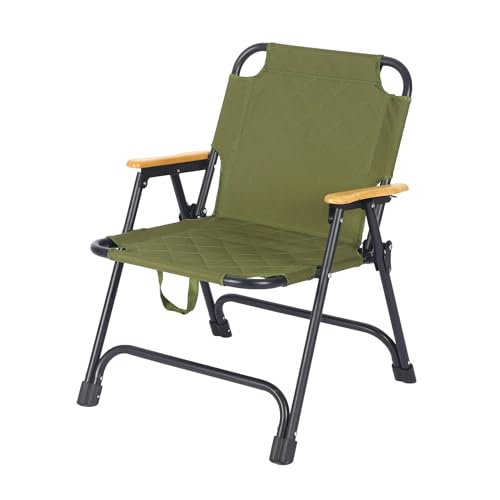 AFHDKB Klappbarer Campingstuhl Folding Camping Chair Erwachsene Strandstühle Hoher Rückenlehne Harter Armlehne Unterstützt 300 Pfund Für Rasen Im Freien-Green von AFHDKB