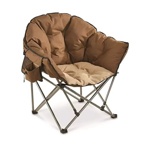 AFHDKB Klappbarer Campingstuhl Folding Camping Chair Übergroß Robust Tragbar Gepolstert Seitentasche Stuhl Außenbereich Garten Strand Rasen-Brown AFHDKB Klappbarer Campingstuhl Folding Camping Chair Übergroß Robust Tragbar Gepolstert Seitentasche Stuhl Außenbereich Garten Strand Rasen-Brown von AFHDKB