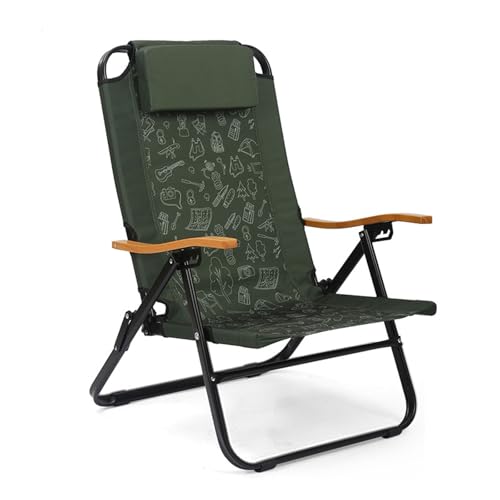 AFHDKB Klappbarer Campingstuhl Folding Chair 4 Verstellbare Rucksackstühle Aus Stahl Kissen Tragbar Reisen Strand Freien Unterstützt 330 Pfund-Green AFHDKB Klappbarer Campingstuhl Folding Chair 4 Verstellbare Rucksackstühle Aus Stahl Kissen Tragbar Reisen Strand Freien Unterstützt 330 Pfund-Green von AFHDKB