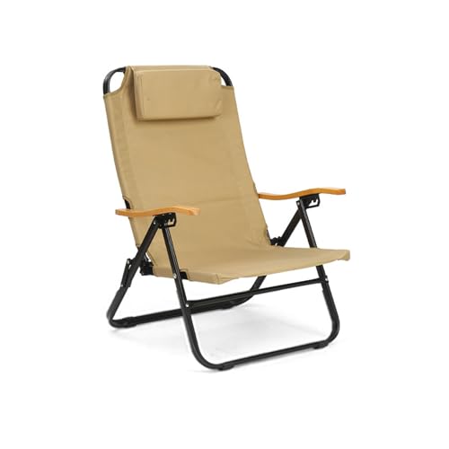 AFHDKB Klappbarer Campingstuhl Folding Chair 4 Verstellbare Rucksackstühle Aus Stahl Kissen Tragbar Reisen Strand Freien Unterstützt 330 Pfund-Khaki AFHDKB Klappbarer Campingstuhl Folding Chair 4 Verstellbare Rucksackstühle Aus Stahl Kissen Tragbar Reisen Strand Freien Unterstützt 330 Pfund-Khaki von AFHDKB