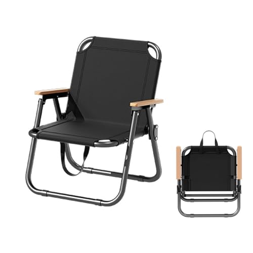 AFHDKB Klappbarer Campingstuhl Folding Chair Aluminium Tragbar Leicht Buchenholz Handlauf Gartenstuhl Picknicks Im Freien Rasenangeln Unterstützt 150 Kg-Black AFHDKB Klappbarer Campingstuhl Folding Chair Aluminium Tragbar Leicht Buchenholz Handlauf Gartenstuhl Picknicks Im Freien Rasenangeln Unterstützt 150 Kg-Black von AFHDKB