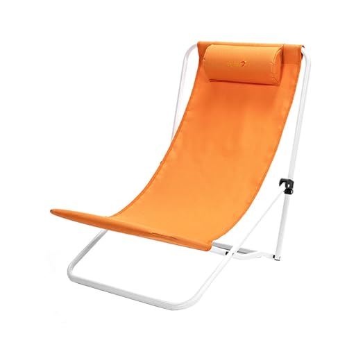 AFHDKB Klappbarer Campingstuhl Folding Chair Hohe Rückenlehne Leicht Niedrige Sitzfläche Strandstuhl Kopfstütze Rasen Freien Camping Picknick Festival-Orange AFHDKB Klappbarer Campingstuhl Folding Chair Hohe Rückenlehne Leicht Niedrige Sitzfläche Strandstuhl Kopfstütze Rasen Freien Camping Picknick Festival-Orange von AFHDKB