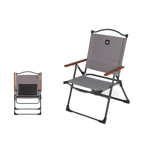 AFHDKB Klappbarer Campingstuhl Folding Chair Tragbar Kompakt Höhenverstellbar Rasenstuhl Picknick Im Freien Wandern-Gray von AFHDKB