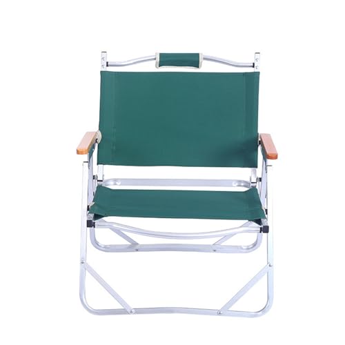 AFHDKB Klappbarer Campingstuhl Folding Chair Tragbar Niedrige Strandstühle Camp Rasen Wandern Sport Jagd Unterstützt 220 Pfund-Green von AFHDKB