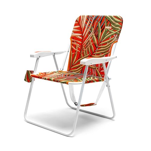 AFHDKB Klappbarer Campingstuhl Folding Chair Tragbarer Leichter Strandstuhl Schultergurten Harte Armlehne Unterstützt 265 Pfund Rasen Freien-Red von AFHDKB