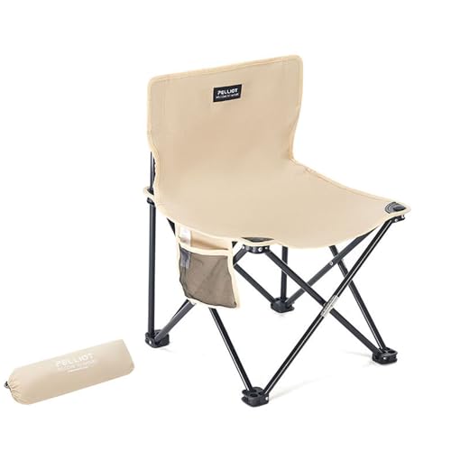 AFHDKB Klappbarer Campingstuhl Folding Chair Ultraleicht Vielen Taschen Außenbereich Strandstuhl Picknick Konzert Wandern Faltbar Trägt 110 Kg-Khaki von AFHDKB