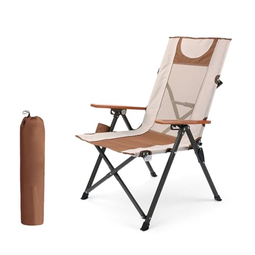 AFHDKB Klappbarer Campingstuhl Folding Chair Verstellbarer Liegestuhl Leichter Gartenstuhl Aus Aluminiumgeflecht Draußen Trägt 148 Kg-Brown von AFHDKB