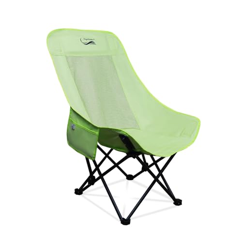 Camping Klappstühle Folding Chairs Tragbarer Stuhl Hoher Rückenlehne Atmungsaktives Mesh Leichtgewicht Outdoor Angeln BackpPicknick-Green von AFHDKB