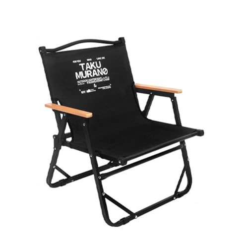 Klappbarer Campingstuhl Folding Camping Chair Leichter Tragbarer Stuhl Holzarmlehne Picknick Konzert Strand Angeln Im Freien-Black von AFHDKB