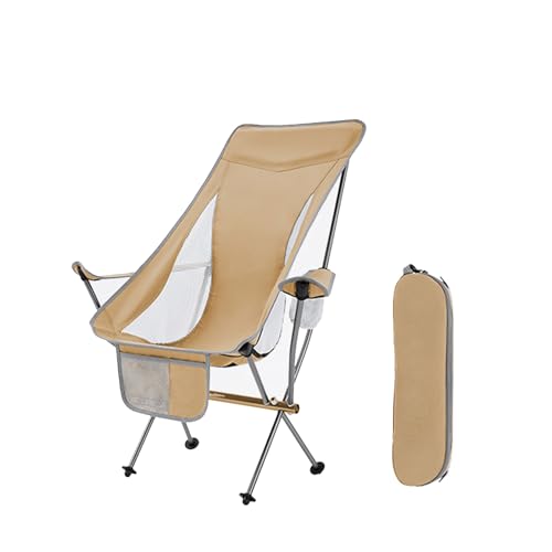 Klappbarer Campingstuhl Folding Chair Kompakt Armlehne Ultraleicht Stühle Hoher Rückenlehne Tragen 120 Kg Tragbar Unterwegs Picknick Auf Dem Rasen-Khaki Klappbarer Campingstuhl Folding Chair Kompakt Armlehne Ultraleicht Stühle Hoher Rückenlehne Tragen 120 Kg Tragbar Unterwegs Picknick Auf Dem Rasen-Khaki von AFHDKB